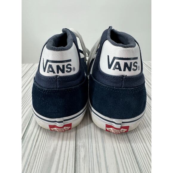 Vans Classic Mid Top Champion Sneakers Men's 13 Blue White Lace-Up Skate Shoes - Picture 9 of 10